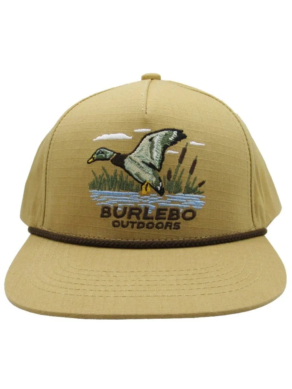 New! Burlebo Duck on Pond Hat Embroidered Ripstop Baseball Cap
